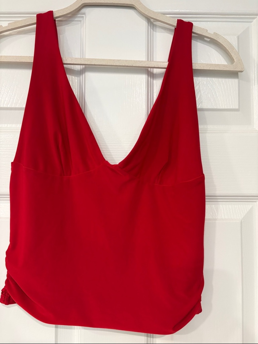 Red V-Neck Sleeveless cropped Tank Top